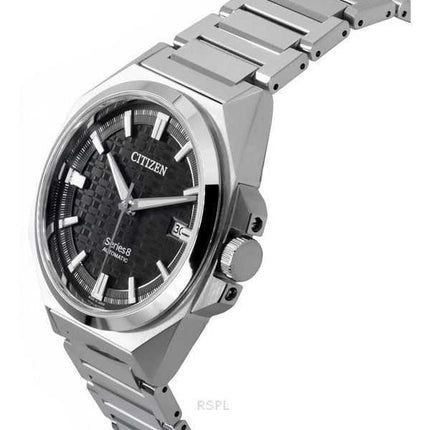 Orologio da uomo Citizen Series 8 in acciaio inossidabile con quadrante nero automatico NB6050-51E 100M