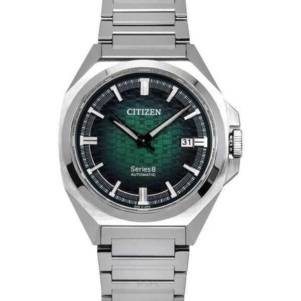 Orologio da uomo Citizen Series 8 in acciaio inossidabile con quadrante verde automatico NB6050-51W 100M
