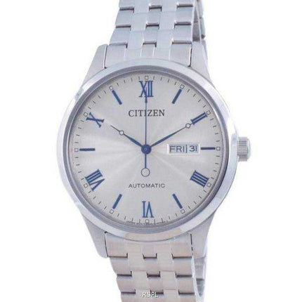 Orologio da uomo Citizen meccanico con quadrante bianco in acciaio inossidabile NH7501-85A