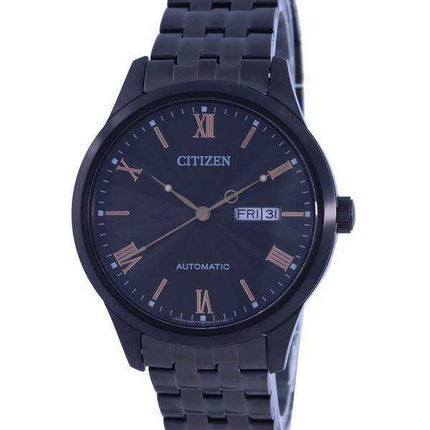 Orologio da uomo automatico Citizen quadrante nero in acciaio inossidabile NH7505-84E