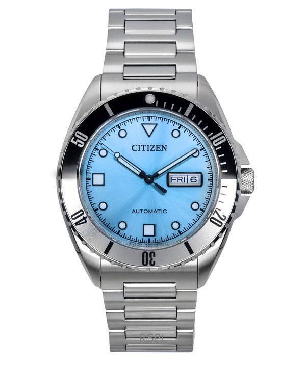 Orologio da uomo Citizen Sport in acciaio inossidabile con quadrante blu chiaro automatico NH7530-52L 100M