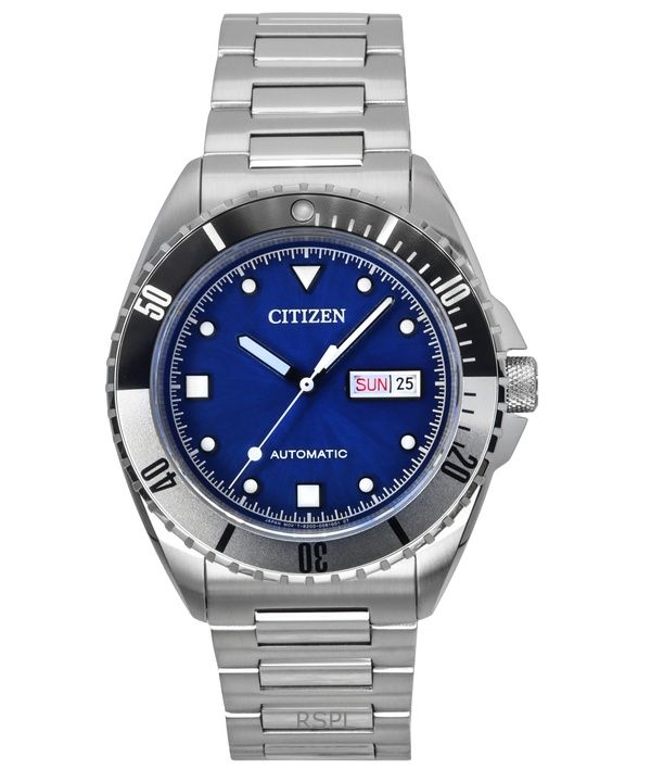 Orologio da uomo Citizen Sport in acciaio inossidabile con quadrante blu automatico NH7530-52M 100M