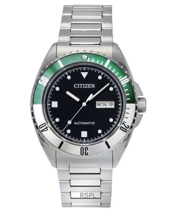 Orologio da uomo Citizen Sport in acciaio inossidabile con quadrante nero automatico NH7531-50E 100M