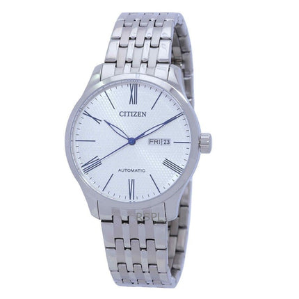Orologio da uomo Citizen in acciaio inossidabile con quadrante bianco automatico NH8350-59B