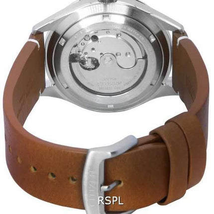 Citizen cinturino in pelle di vitello meccanico quadrante rosso orologio da uomo automatico NH8390-11X