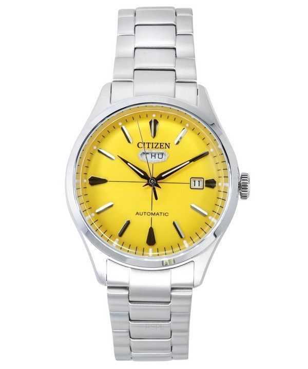 Orologio da uomo automatico Citizen C7 in acciaio inossidabile con quadrante giallo NH8391-51Z