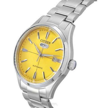 Orologio da uomo automatico Citizen C7 in acciaio inossidabile con quadrante giallo NH8391-51Z