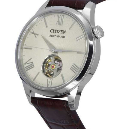 Citizen cinturino in pelle di vitello cuore aperto quadrante avorio automatico NH9130-17A orologio da uomo