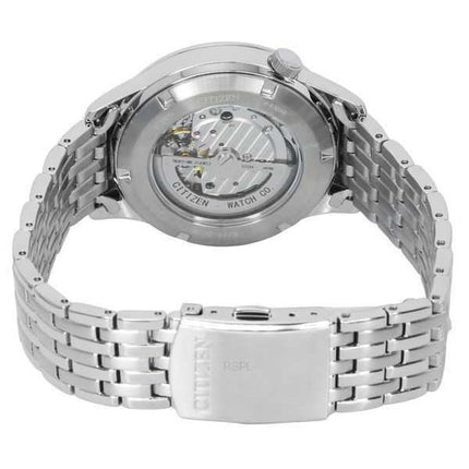 Orologio da uomo Citizen in acciaio inossidabile a cuore aperto con quadrante argentato automatico NH9130-84A
