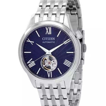 Orologio da uomo Citizen in acciaio inossidabile Open Heart quadrante blu automatico NH9130-84L