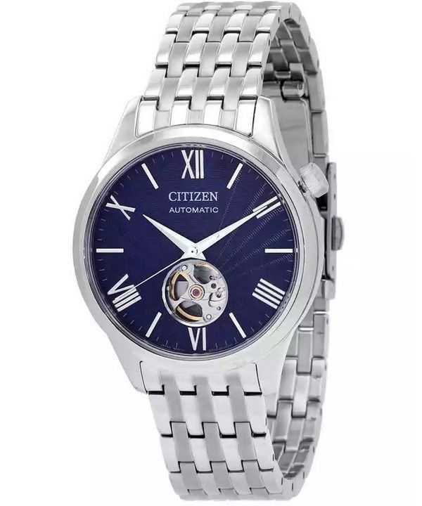 Orologio da uomo Citizen in acciaio inossidabile Open Heart quadrante blu automatico NH9130-84L