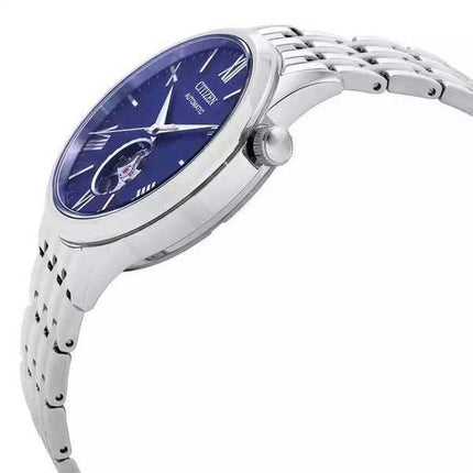 Orologio da uomo Citizen in acciaio inossidabile Open Heart quadrante blu automatico NH9130-84L