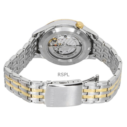 Orologio da uomo Citizen Open Heart bicolore in acciaio inossidabile con quadrante verde automatico NH9134-83X