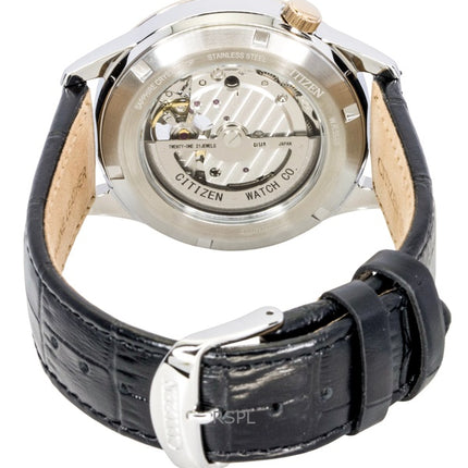 Orologio da uomo Citizen Open Heart con cinturino in pelle e quadrante blu automatico NH9136-02L