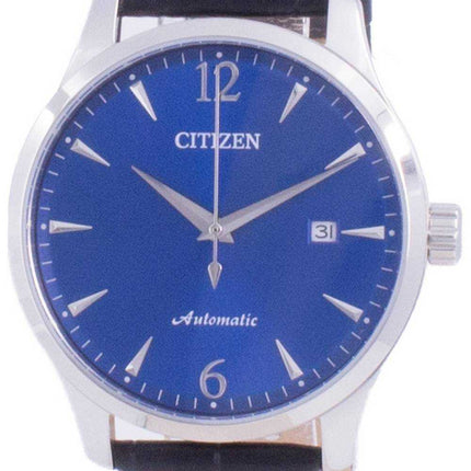 Orologio da uomo meccanico con cinturino in pelle di vitello quadrante blu Citizen NJ0110-18L