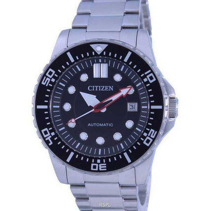 Orologio da uomo Citizen quadrante nero in acciaio inossidabile automatico NJ0120-81E 100M