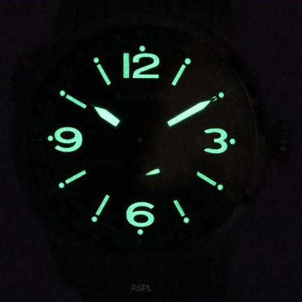 Orologio da uomo Citizen Pilot in acciaio inossidabile con quadrante nero automatico NJ0140-84E 100M