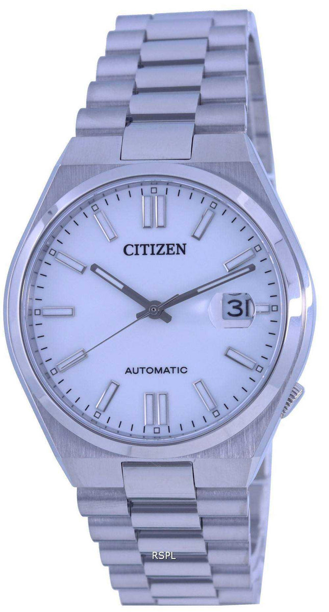 Orologio da uomo automatico Citizen Tsuyosa quadrante bianco in acciaio inossidabile NJ0150-81A