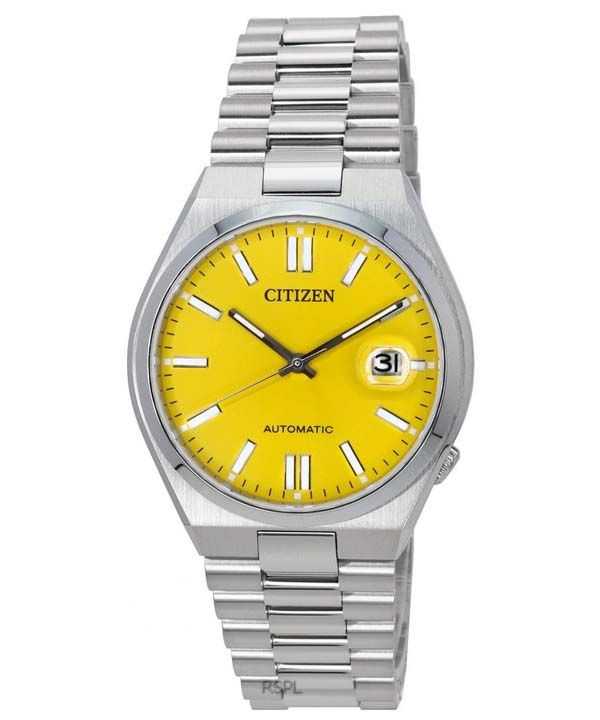 Orologio da uomo Citizen Tsuyosa in acciaio inossidabile con quadrante arancione automatico NJ0150-81Z