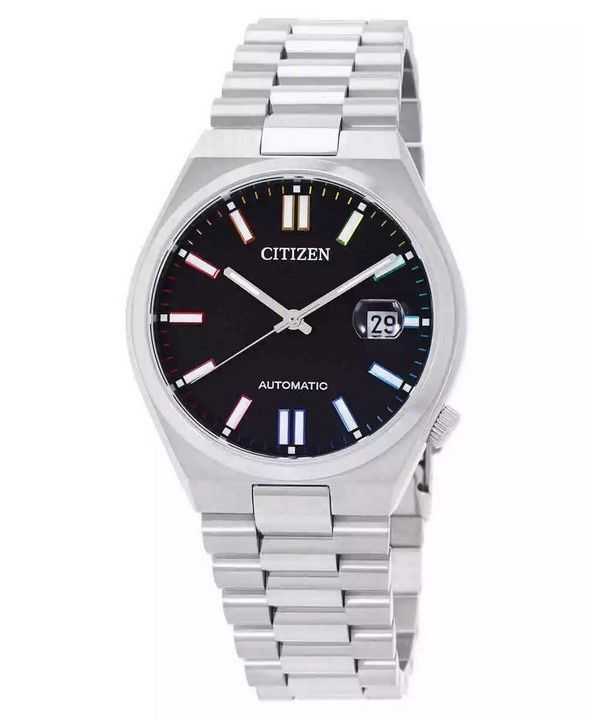 Orologio da uomo Citizen Tsuyosa in acciaio inossidabile con quadrante nero automatico NJ0151-53E