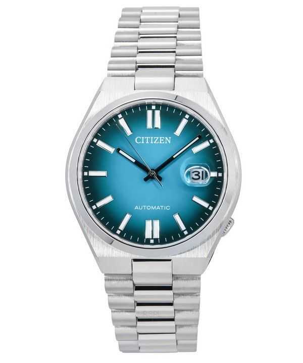 Orologio da uomo automatico Citizen Tsuyosa in acciaio inossidabile con quadrante turchese NJ0151-88X