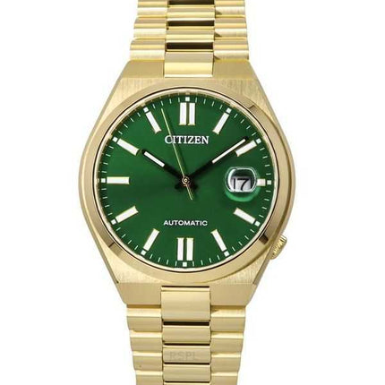 Orologio da uomo Citizen Tsuyosa in acciaio inossidabile color oro con quadrante verde automatico NJ0152-51X