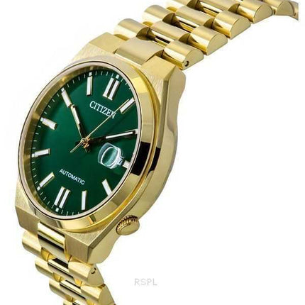 Orologio da uomo Citizen Tsuyosa in acciaio inossidabile color oro con quadrante verde automatico NJ0152-51X