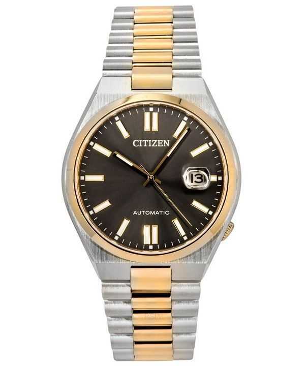 Orologio da uomo automatico Citizen Tsuyosa in acciaio inossidabile con quadrante grigio NJ0154-80H
