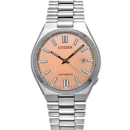 Orologio da uomo Citizen Tsuyosa in acciaio inossidabile con quadrante color salmone automatico NJ0159-86Z