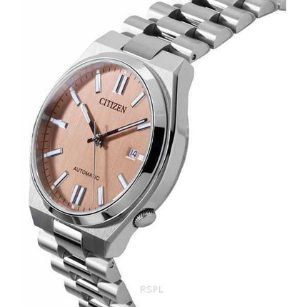Orologio da uomo Citizen Tsuyosa in acciaio inossidabile con quadrante color salmone automatico NJ0159-86Z