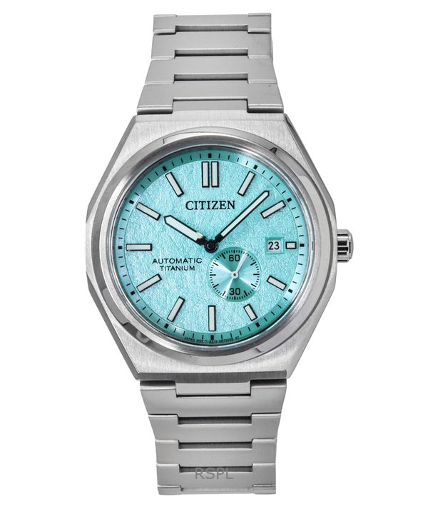 Orologio da uomo Citizen Zenshin Super Titanium con quadrante blu chiaro automatico NJ0180-80M 100M