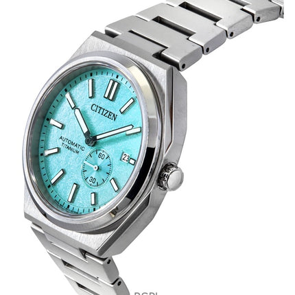 Orologio da uomo Citizen Zenshin Super Titanium con quadrante blu chiaro automatico NJ0180-80M 100M