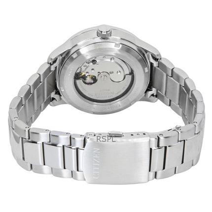 Orologio da uomo Citizen in acciaio inossidabile con quadrante blu chiaro automatico NJ0191-83A 100M