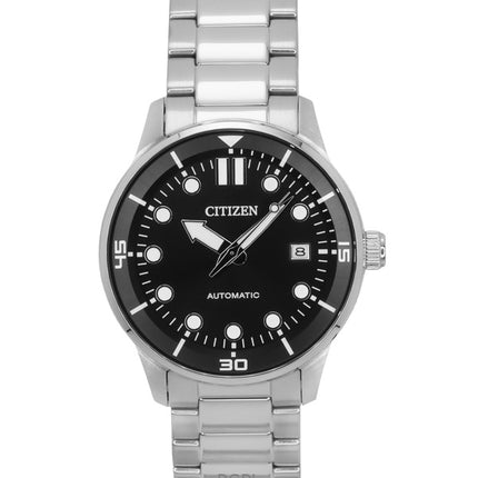 Orologio da uomo Citizen in acciaio inossidabile con quadrante nero automatico NJ0191-83E 100M