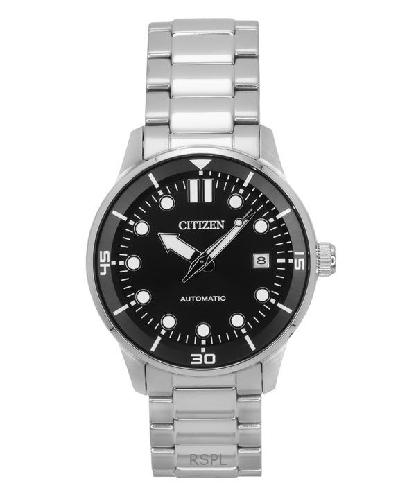 Orologio da uomo Citizen in acciaio inossidabile con quadrante nero automatico NJ0191-83E 100M