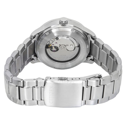 Orologio da uomo Citizen in acciaio inossidabile con quadrante nero automatico NJ0191-83E 100M