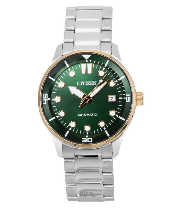 Orologio da uomo Citizen in acciaio inossidabile con quadrante verde automatico NJ0196-80X 100M