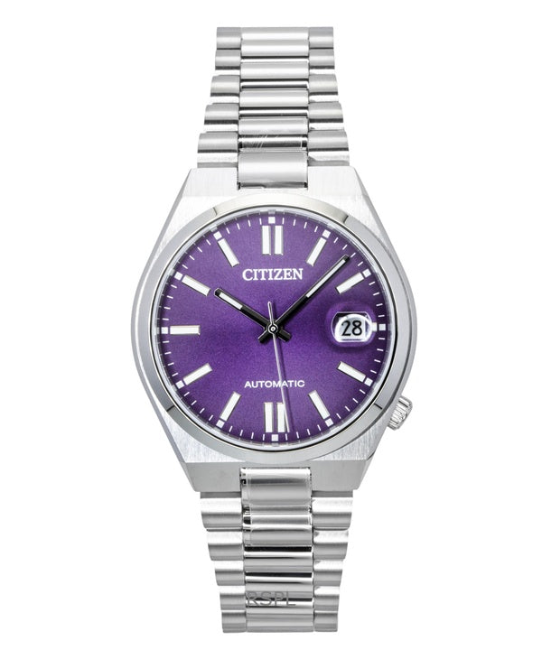 Orologio da uomo Citizen Tsuyosa in acciaio inossidabile con quadrante viola Sunray, automatico, NJ0200-50W