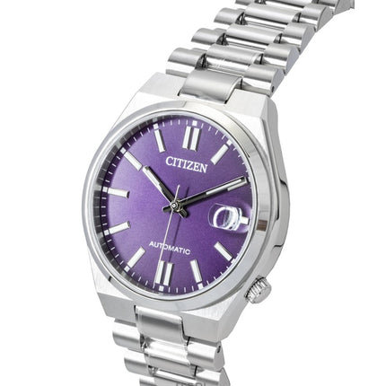 Orologio da uomo Citizen Tsuyosa in acciaio inossidabile con quadrante viola Sunray, automatico, NJ0200-50W