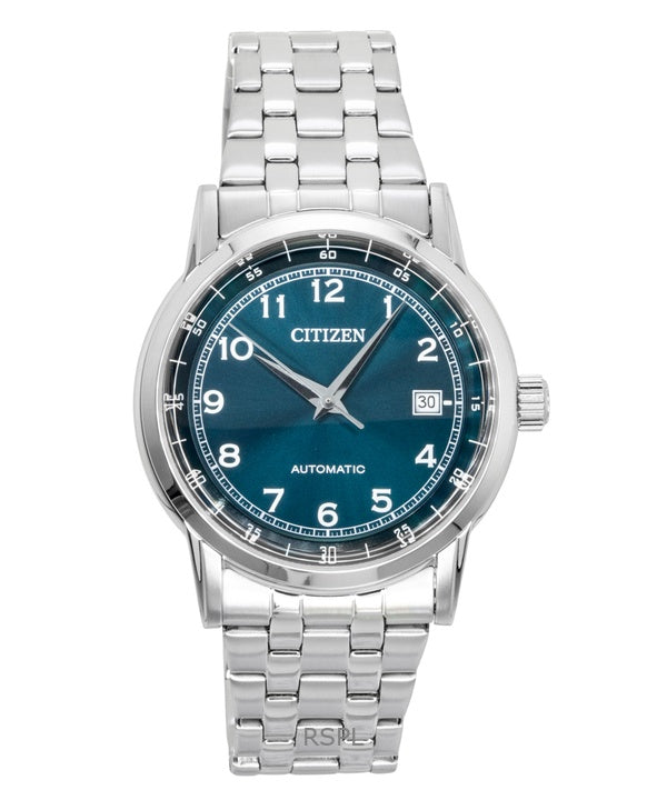 Orologio da uomo Citizen NJ0210-56M automatico con quadrante verde in acciaio inossidabile.