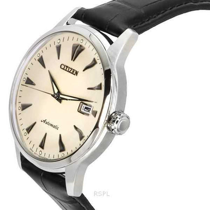 Orologio da uomo Citizen Kuroshio 64 Series Limited Edition con cinturino in pelle e quadrante color crema automatico NK0001-17X