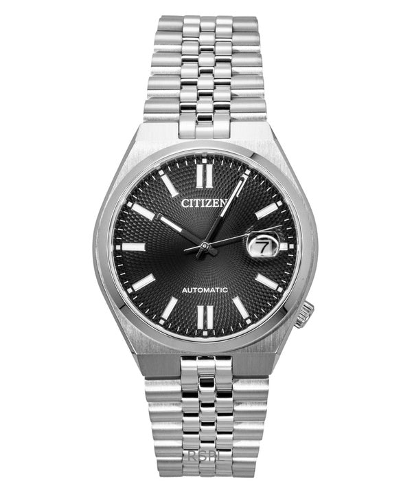 Orologio da uomo Citizen Tsuyosa 60 in acciaio inossidabile con quadrante nero automatico NK0020-55E