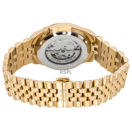 Orologio da uomo Citizen Tsuyosa 60 in acciaio inossidabile color oro rosa con quadrante blu automatico NK0023-57L 100M