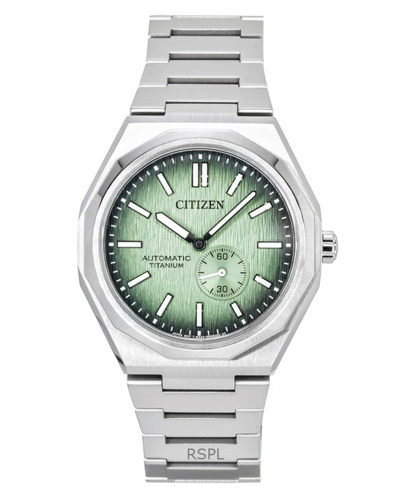 Orologio da uomo Citizen Zenshin 60 Super Titanium con quadrante verde automatico NK5020-58X 100M