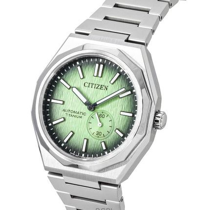 Orologio da uomo Citizen Zenshin 60 Super Titanium con quadrante verde automatico NK5020-58X 100M