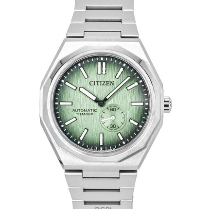 Orologio da uomo Citizen Zenshin 60 Super Titanium con quadrante verde automatico NK5020-58X 100M