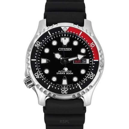 Orologio da uomo Citizen Promaster Marine con cinturino in gomma e quadrante nero, automatico, subacqueo NY0085-19E 200M