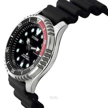 Orologio da uomo Citizen Promaster Marine con cinturino in gomma e quadrante nero, automatico, subacqueo NY0085-19E 200M