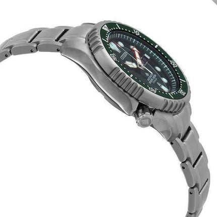 Orologio da uomo Citizen Promaster Marine Titanium Bracciale quadrante verde automatico Diver NY0100-50X 200M