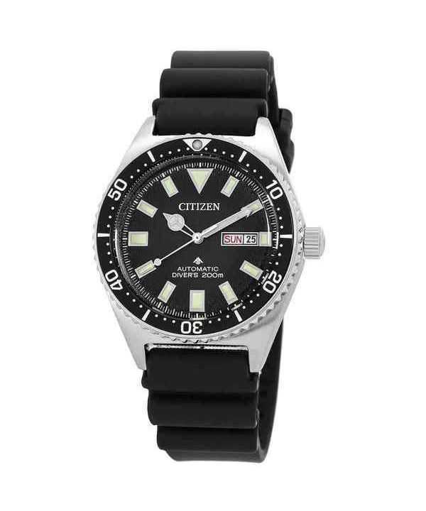 Orologio da uomo Citizen Promaster con cinturino in caucciù quadrante nero automatico Diver&#39;s NY0120-01E 200M